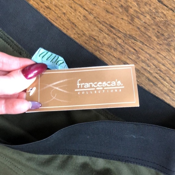 Francesca's Collections Olive Bandage Stretch Mini Skirt - Picture 3 of 3